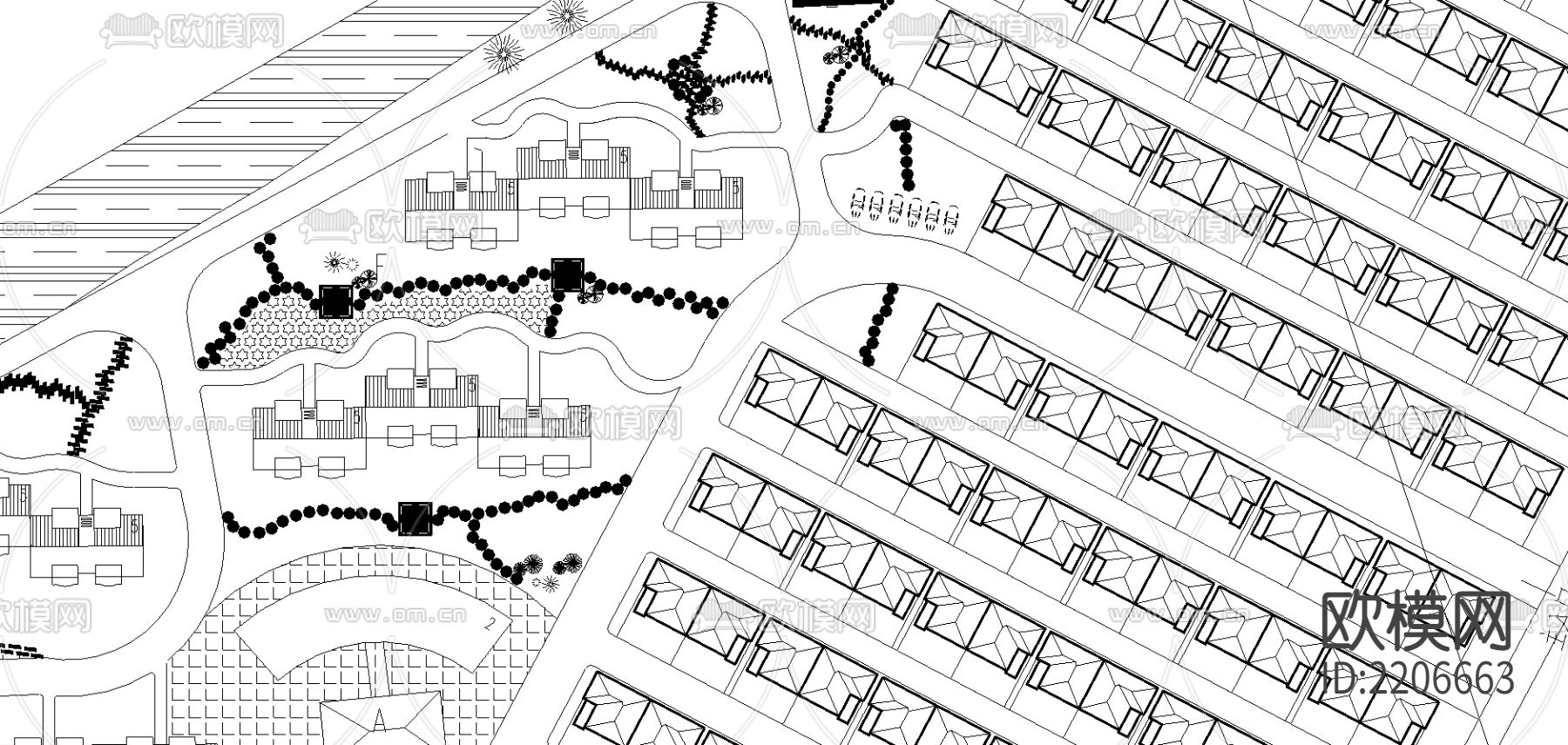 阳光小区规划cad施工图下载（渲染图3）