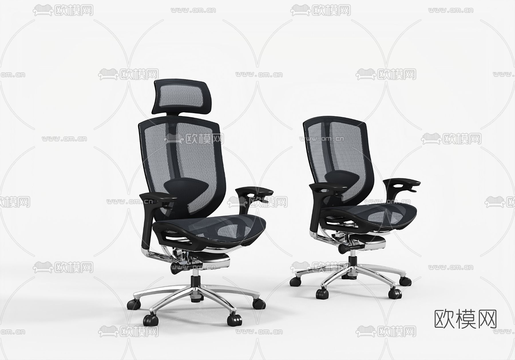 现代网布办公椅3d模型