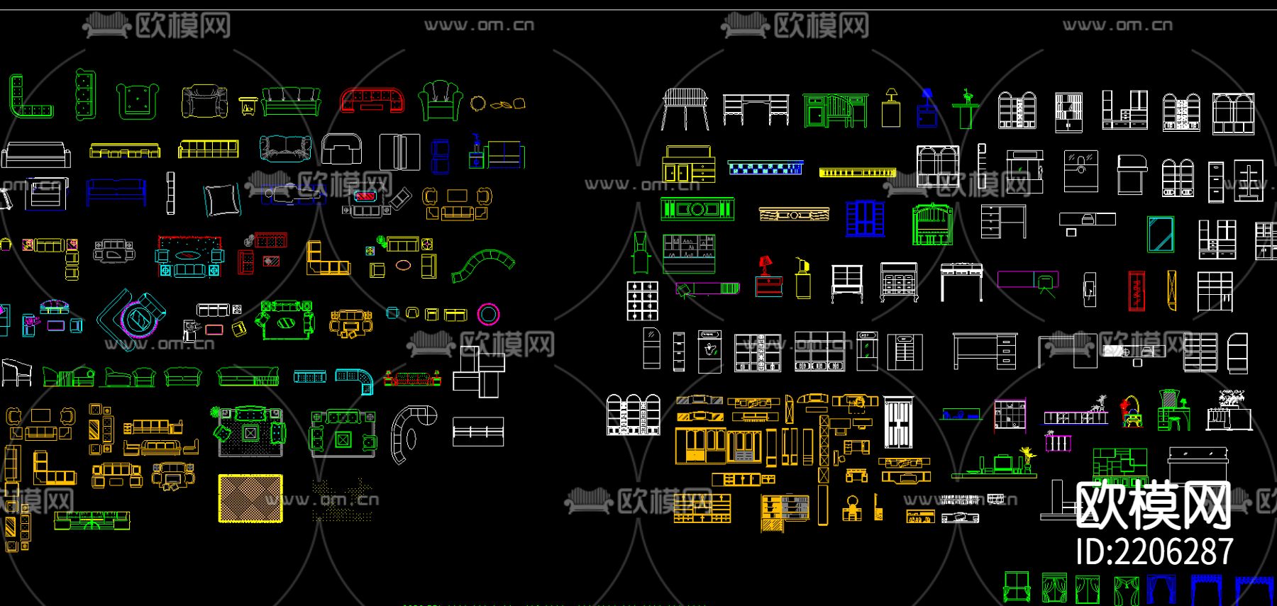 室内装饰CAD图库下载（渲染图2）