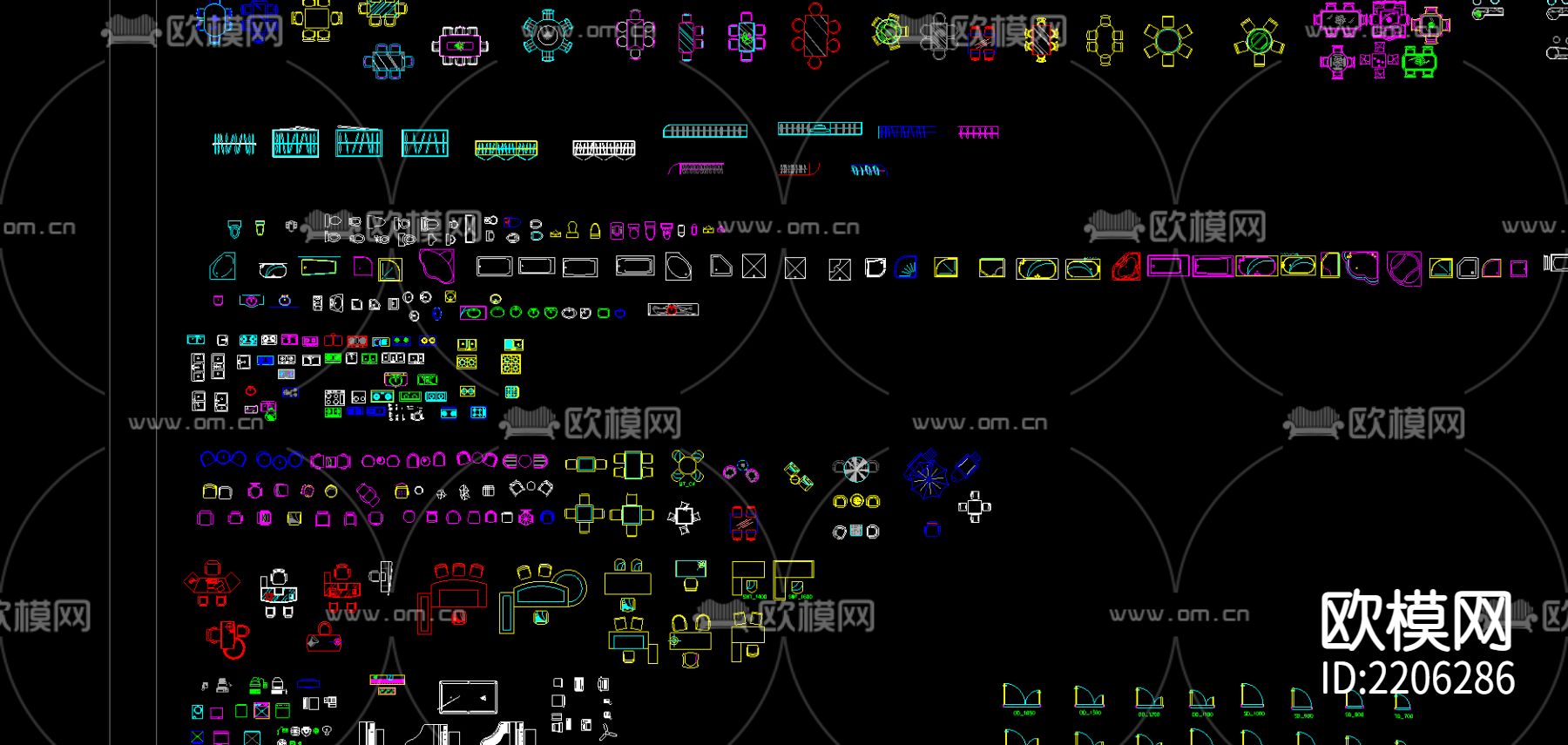 室内家具CAD图库下载（渲染图2）