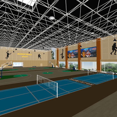  现代球馆su模型 