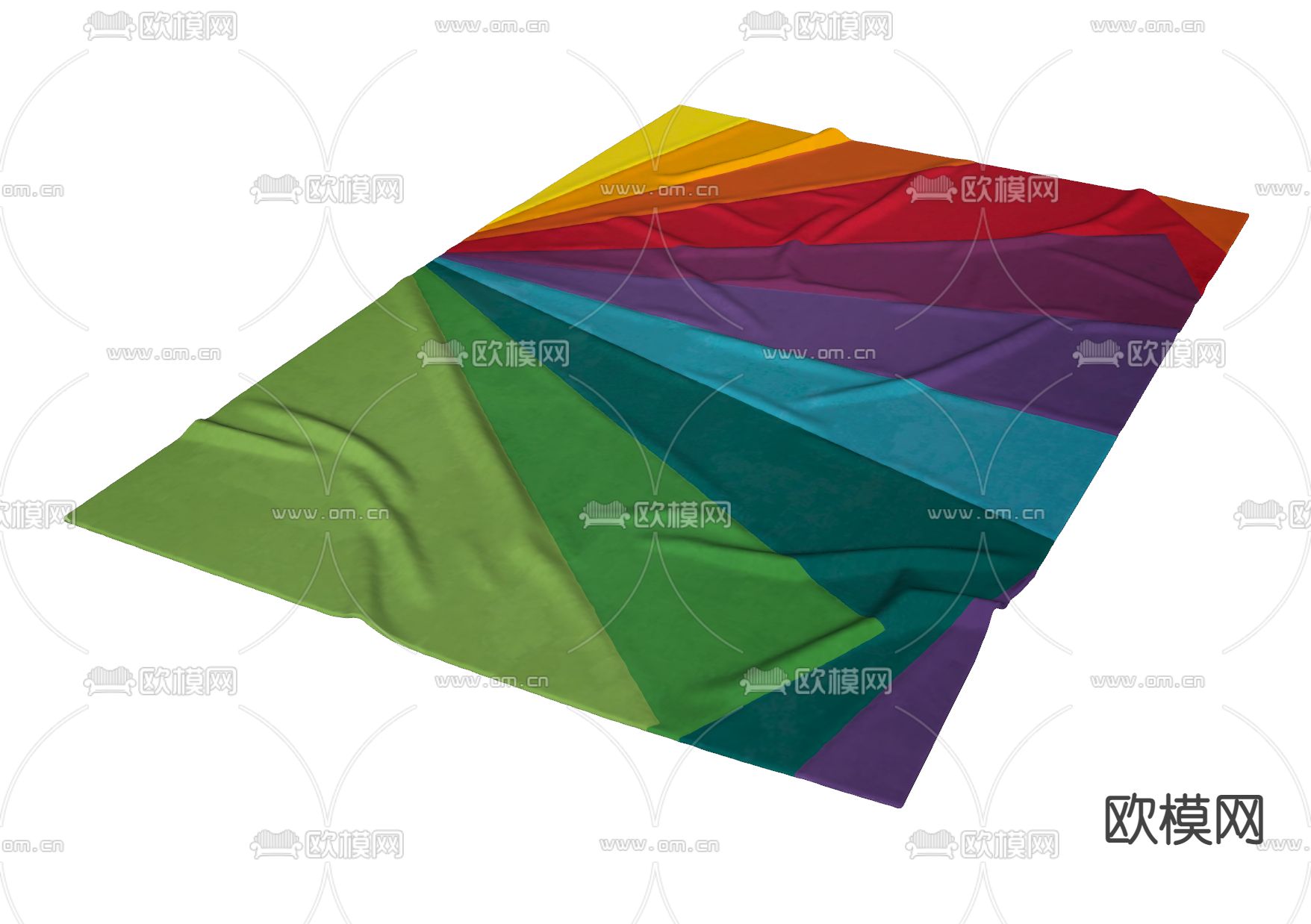 孟菲斯艺术色块地毯su模型下载（渲染图3）