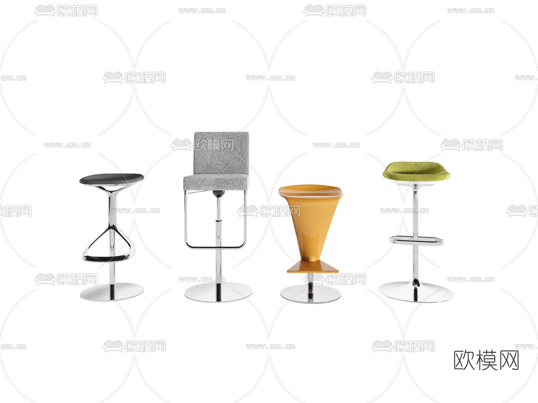现代创意吧台椅3d模型下载