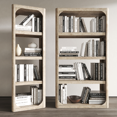 侘寂风木质书架su模型