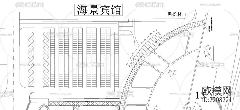 帆賽基地總平面cad施工圖下載(渲染圖2)