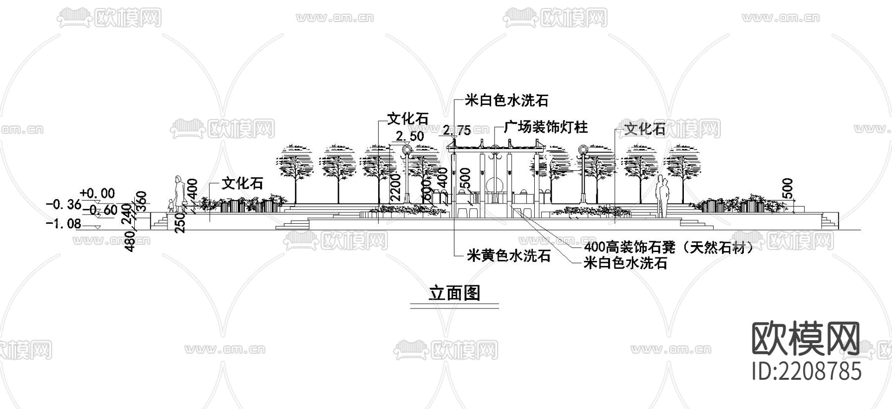 站台平台CAD大样图下载（渲染图1）