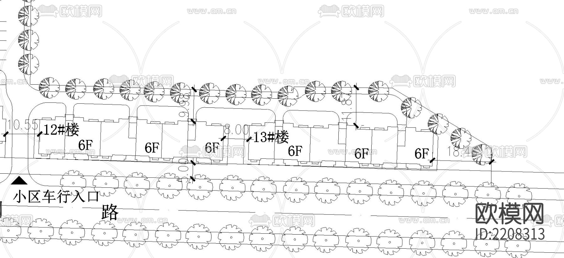 小区总图cad图库下载（渲染图2）
