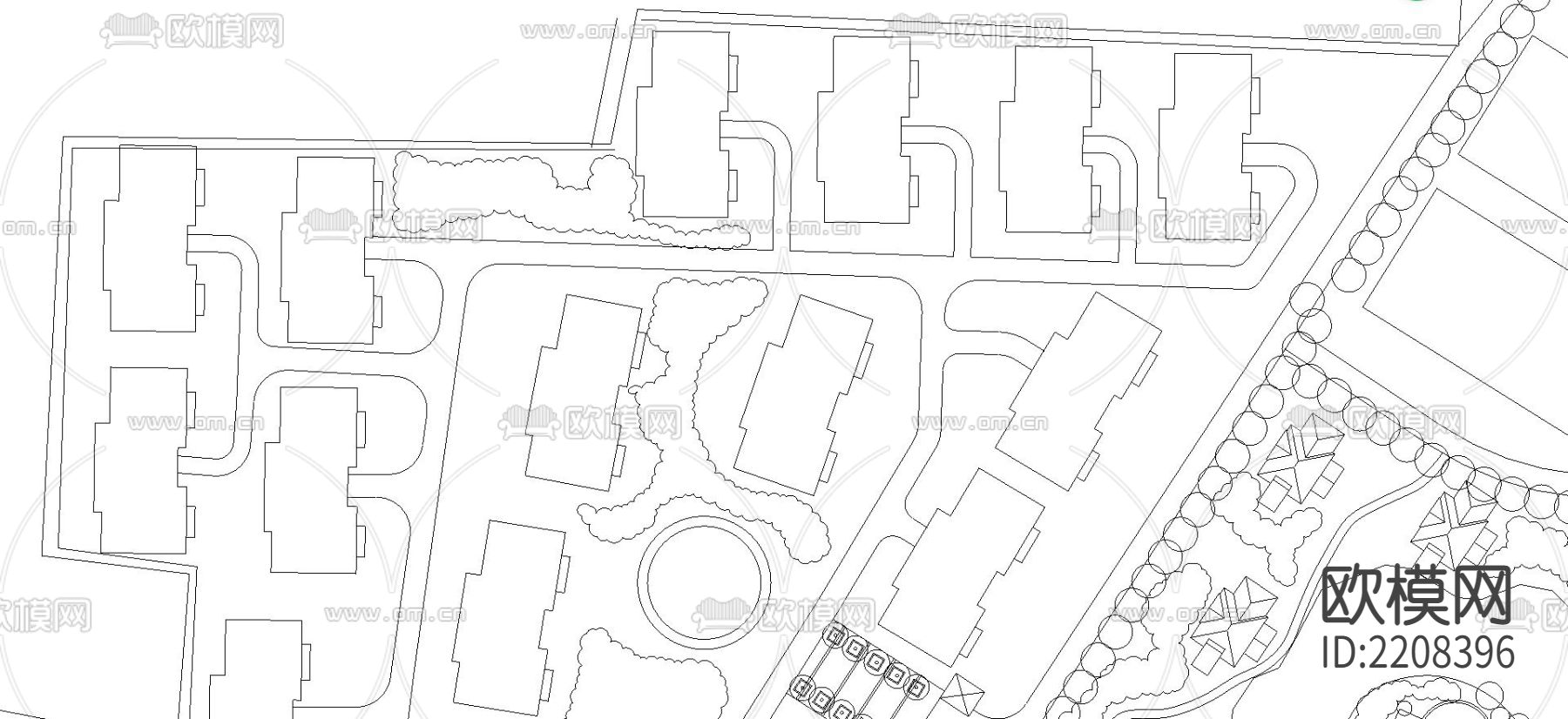 度假村方案cad图库下载（渲染图1）