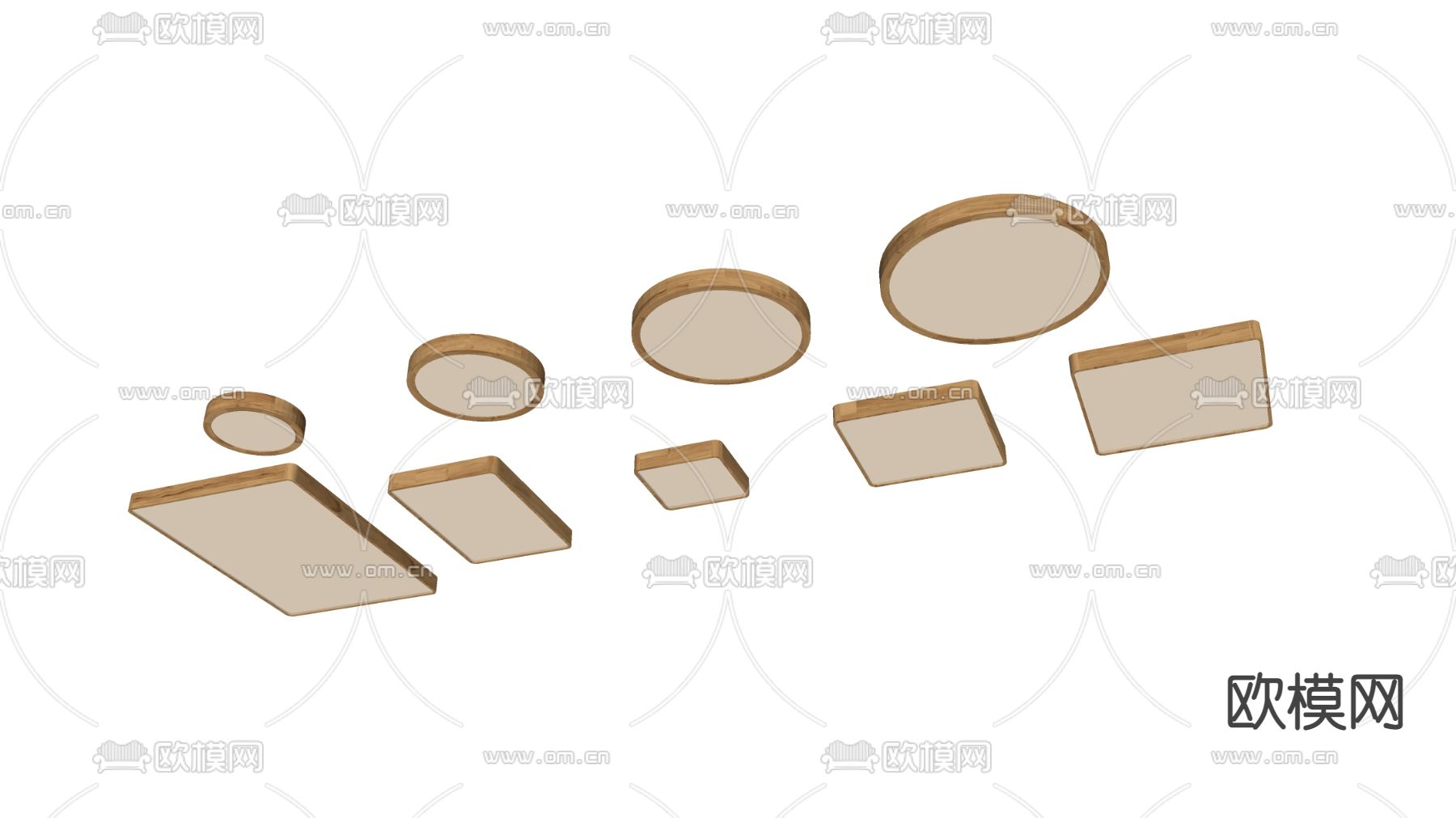 北欧吸顶灯su模型下载（渲染图2）