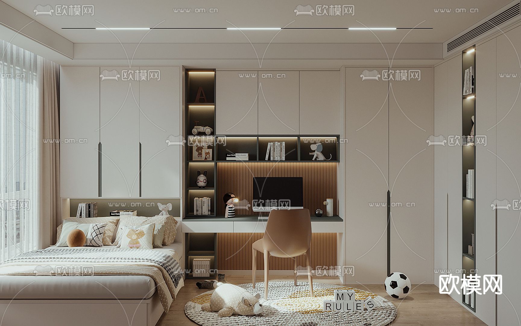 现代榻榻米卧室3d模型