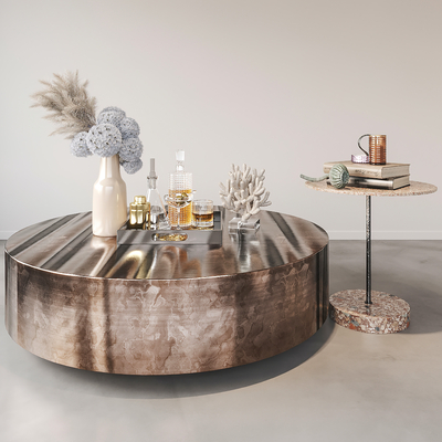  Minotti 现代金属子母茶几su模型 