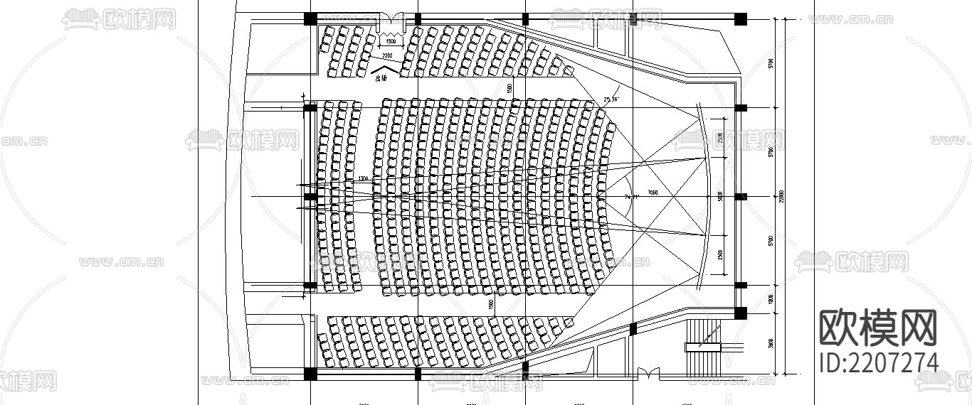 电影院建筑CAD施工图下载（渲染图1）