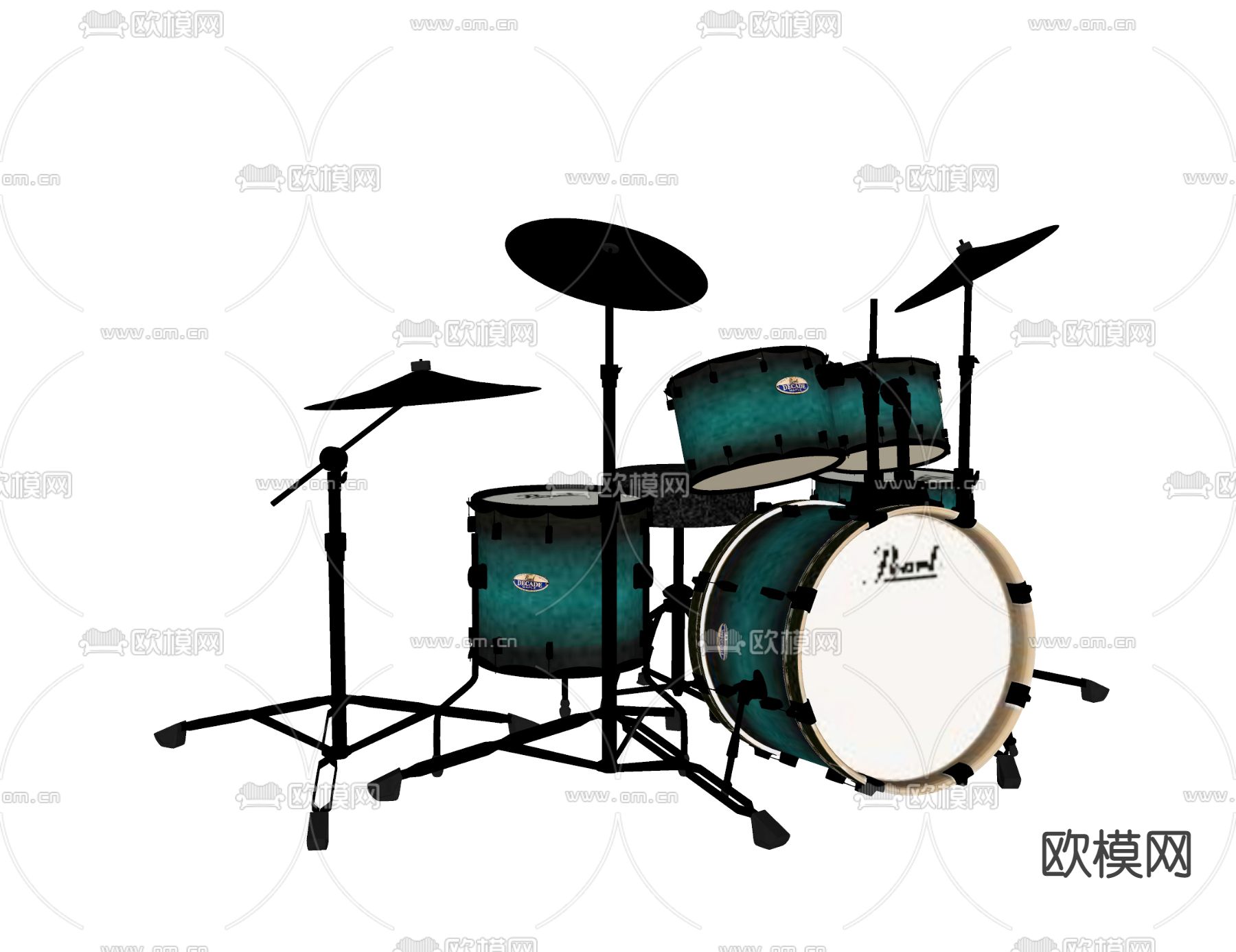 现代爵士鼓架子鼓su模型下载（渲染图2）