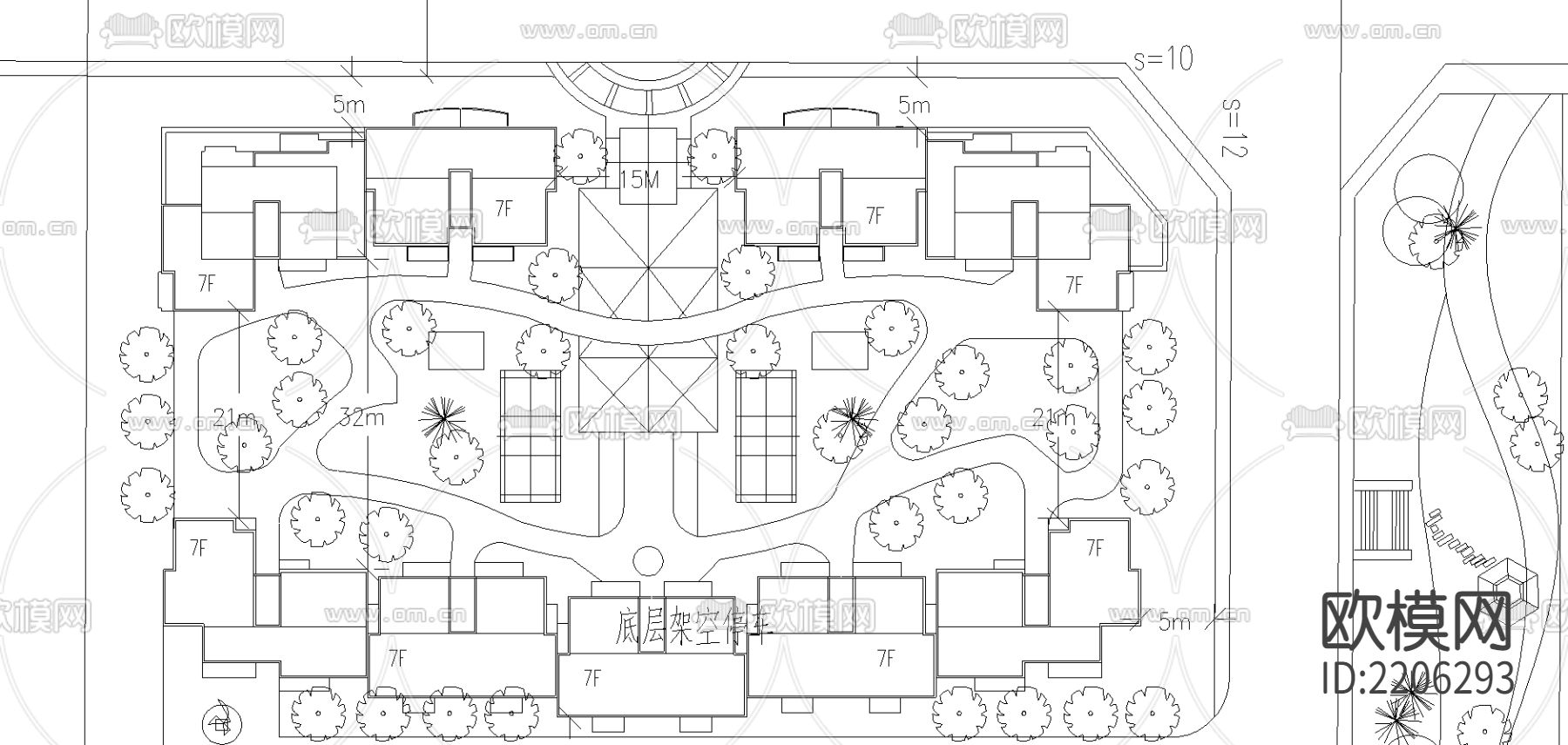 威尼斯水城总平面规划CAD施工图下载（渲染图2）