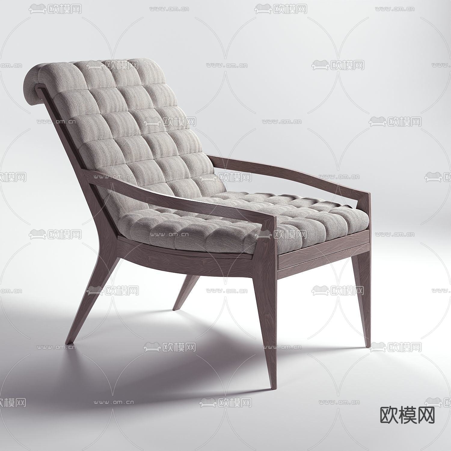 现代简约实木布艺休闲椅免费3d模型下载_ID12041865_3dmax免费模型-欧模网