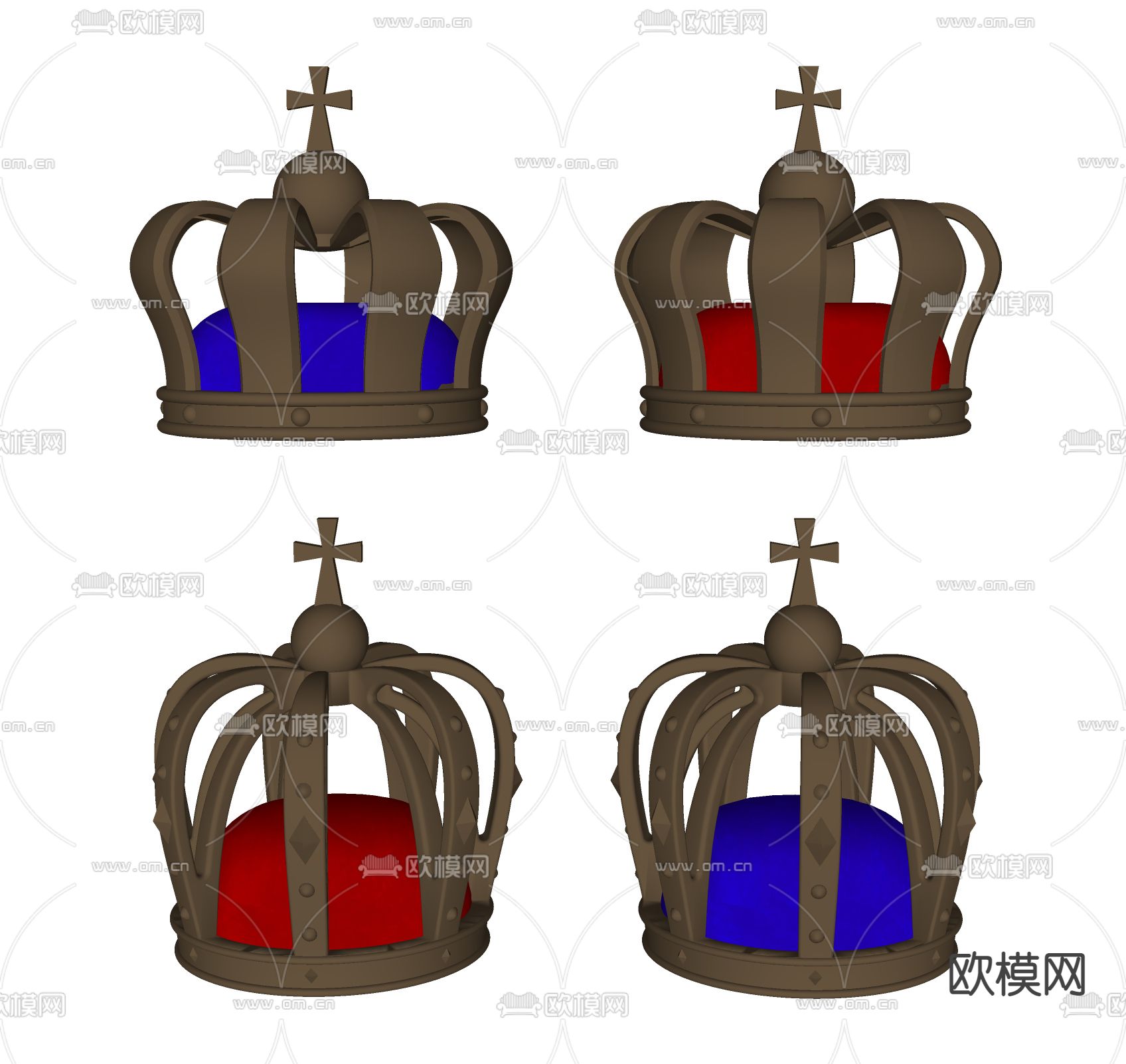 欧式国王皇冠头饰su模型下载（渲染图2）