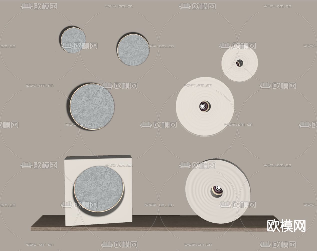 现代轻奢石膏壁灯su模型下载（渲染图2）