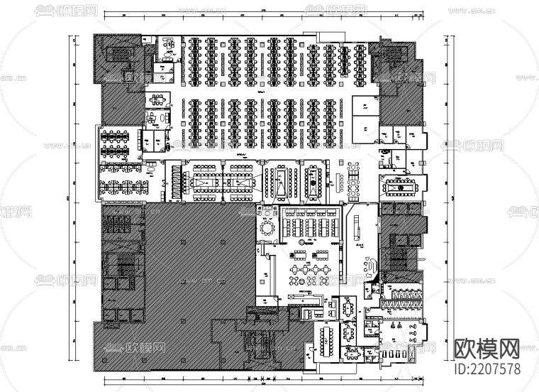 办公空间 办公楼ad施工图下载（渲染图1）