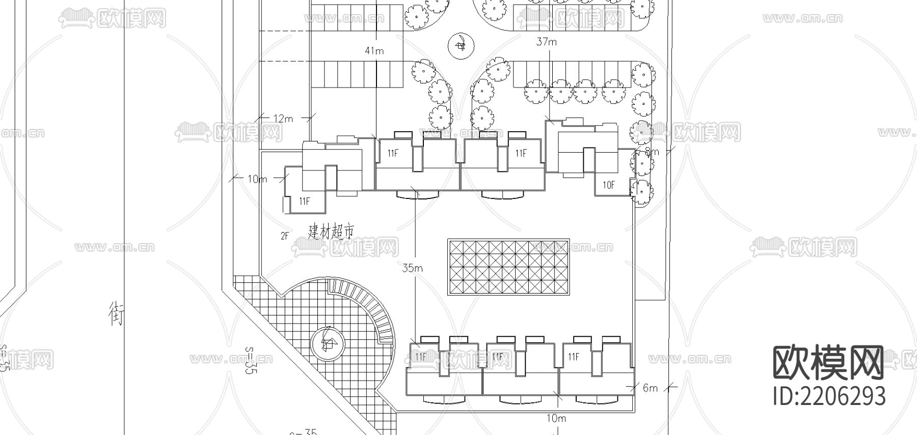 威尼斯水城总平面规划CAD施工图下载（渲染图3）
