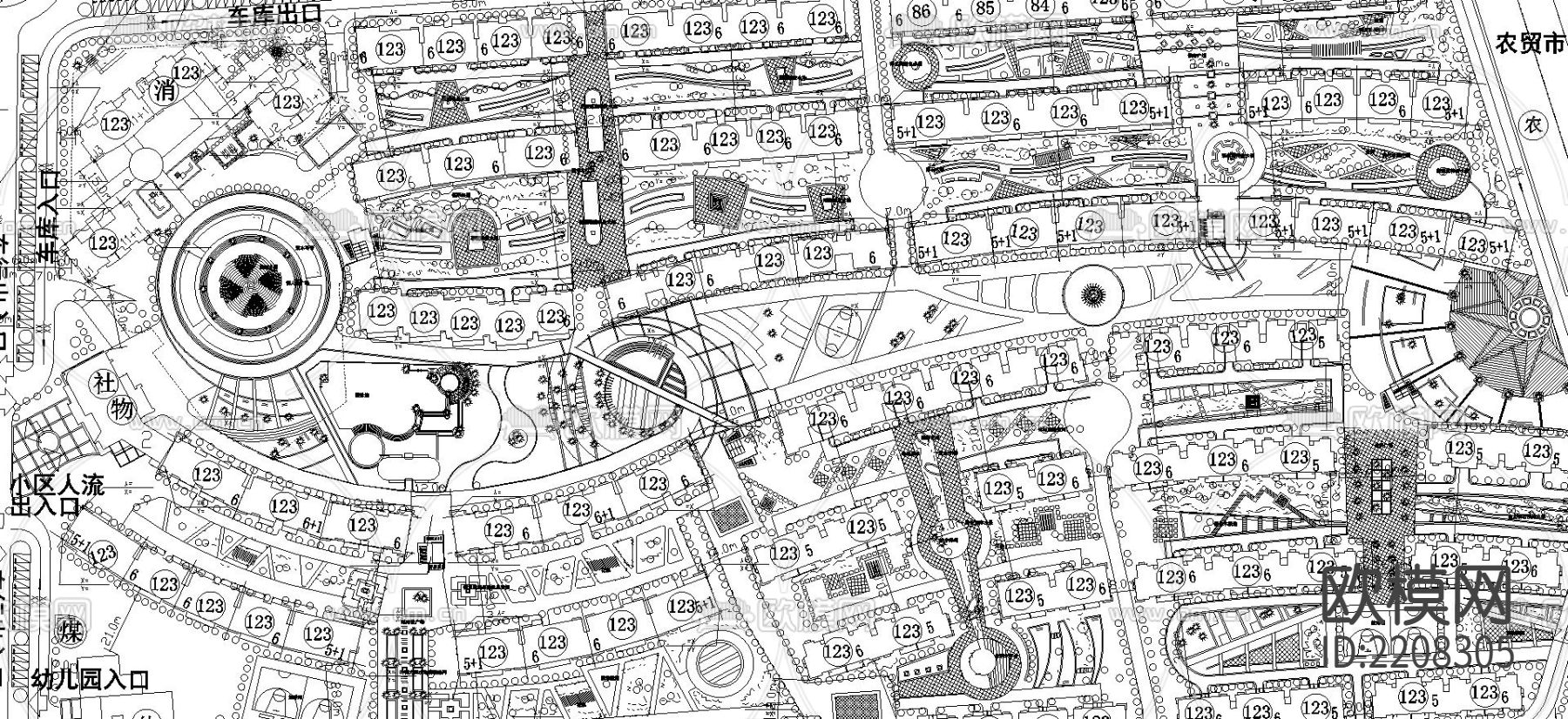 太湖之都总平面图cad图库下载（渲染图2）