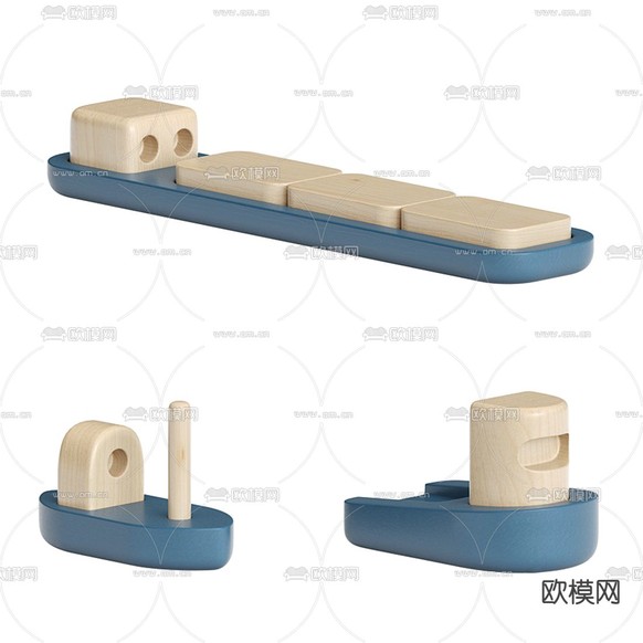 现代儿童积木玩具3d模型下载(渲染图3)