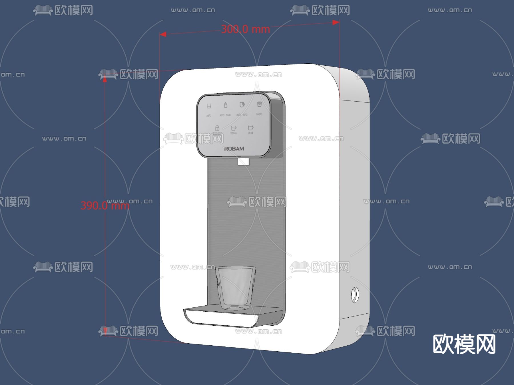 现代饮水机直饮机su模型