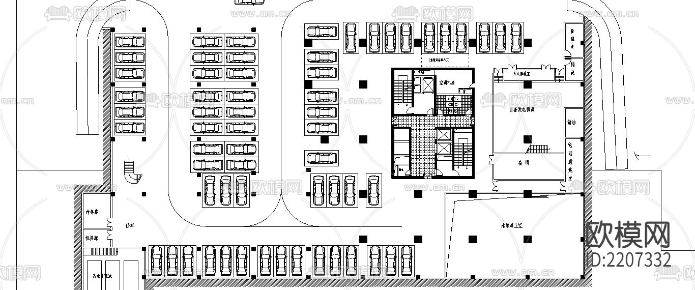 高层高层综合楼建筑CAD施工图下载（渲染图6）