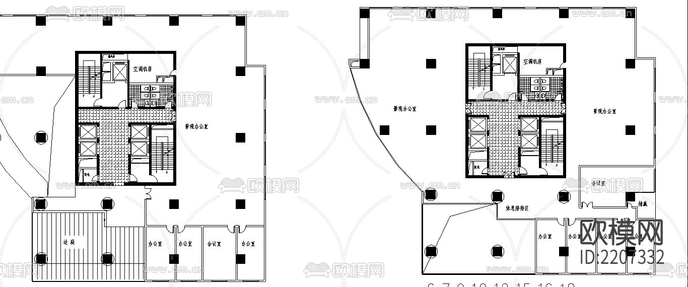 高层高层综合楼建筑CAD施工图下载（渲染图5）