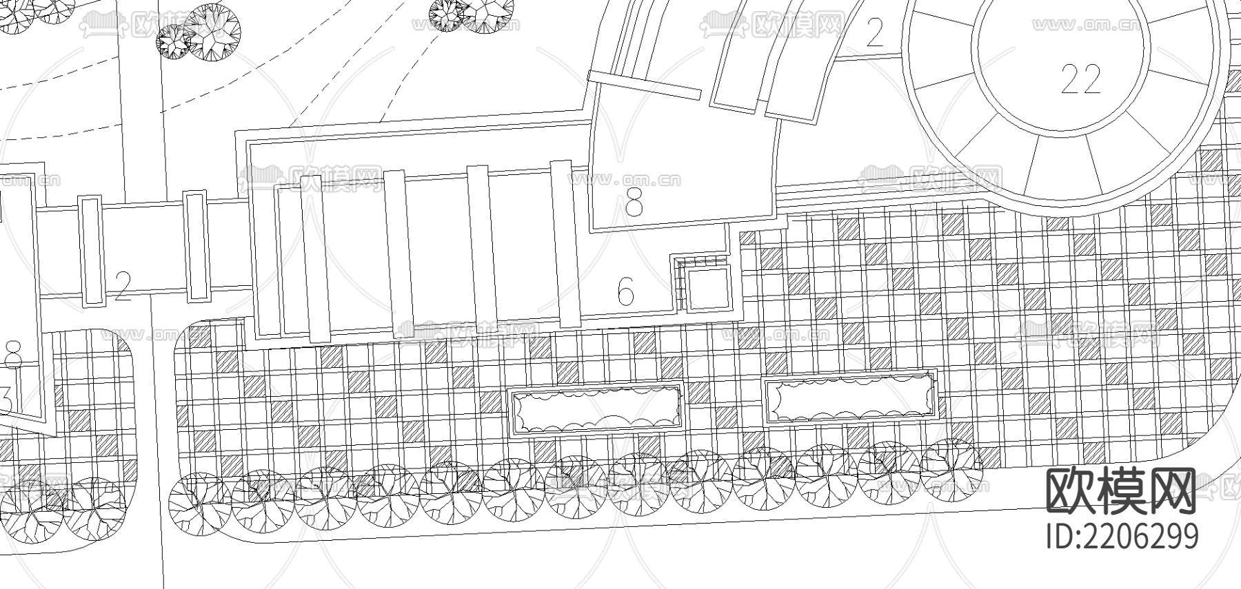 阳光小区规划CAD施工图下载（渲染图3）