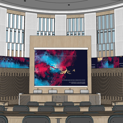  现代会议报告厅su模型 