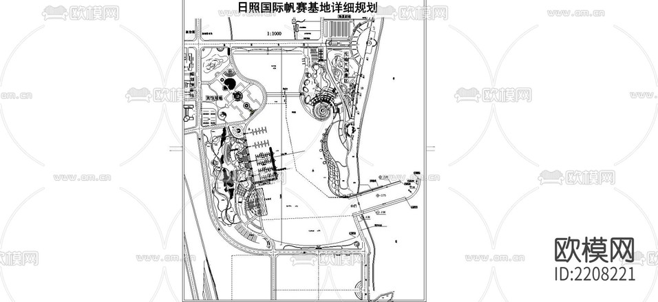 帆賽基地總平面cad施工圖下載(渲染圖3)