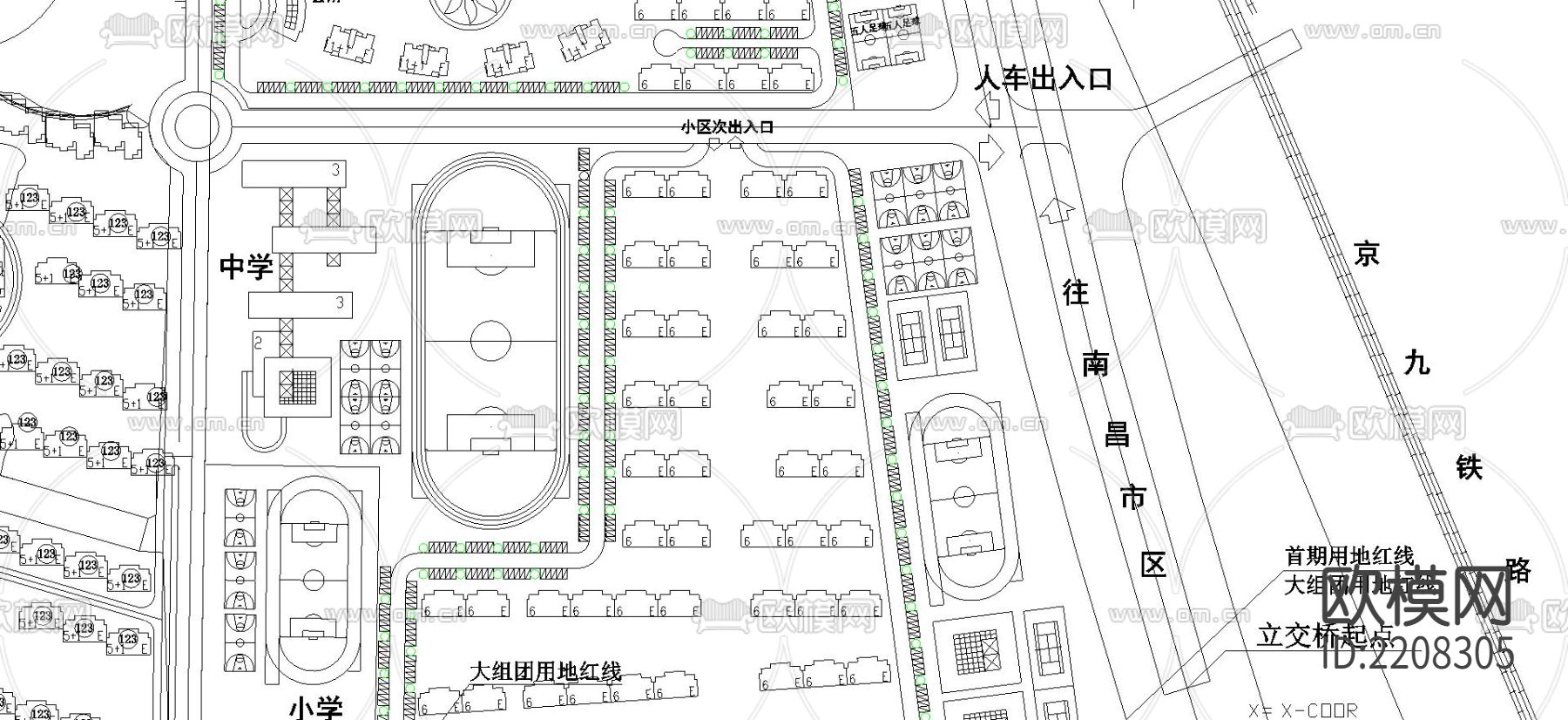太湖之都总平面图cad图库下载（渲染图1）