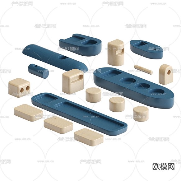 现代儿童积木玩具3d模型下载(渲染图4)