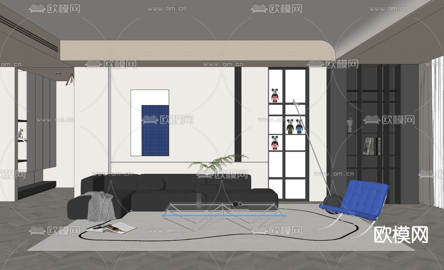 现代客厅su模型