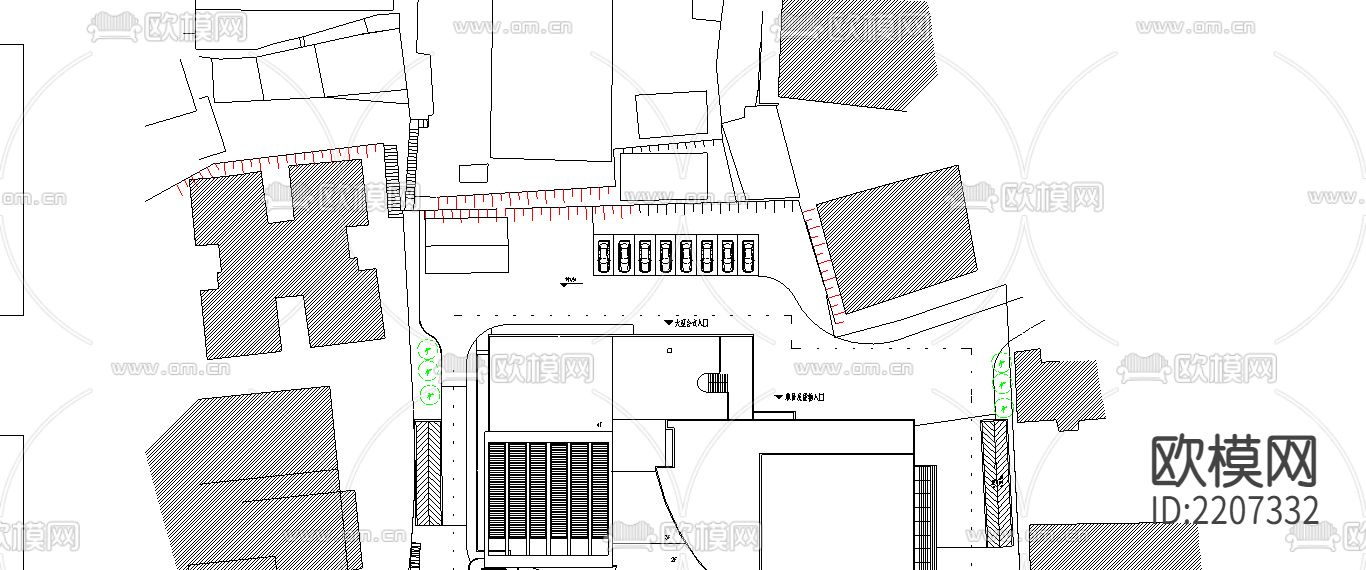 高层高层综合楼建筑CAD施工图下载（渲染图1）