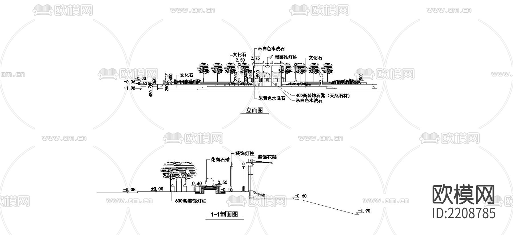 站台平台CAD大样图下载（渲染图2）