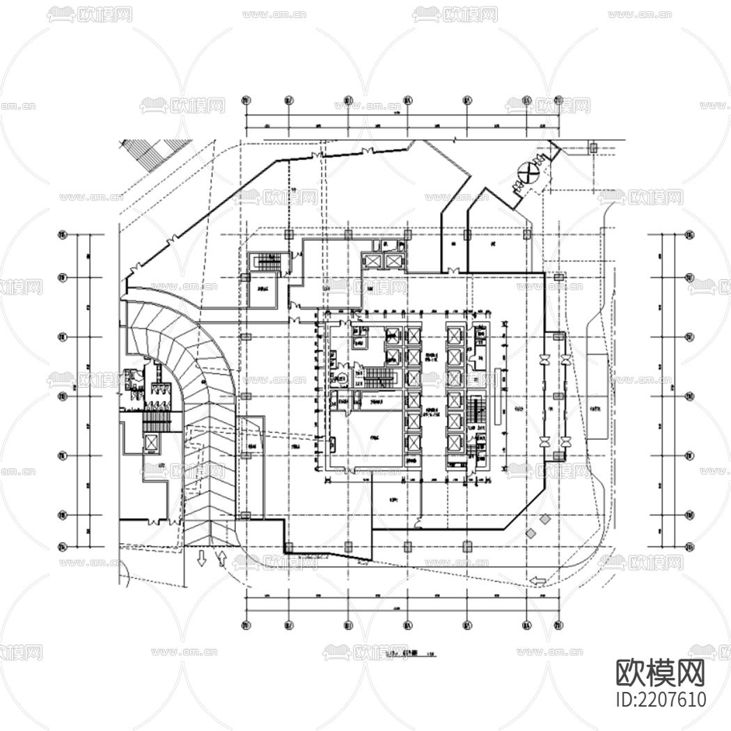 办公楼CAD施工图下载（渲染图2）