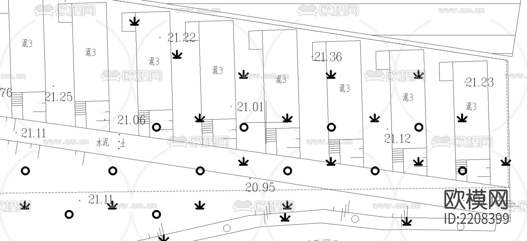 广厦海滨城cad总平面图下载（渲染图1）