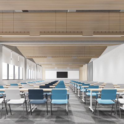  现代培训教室会议室su模型 