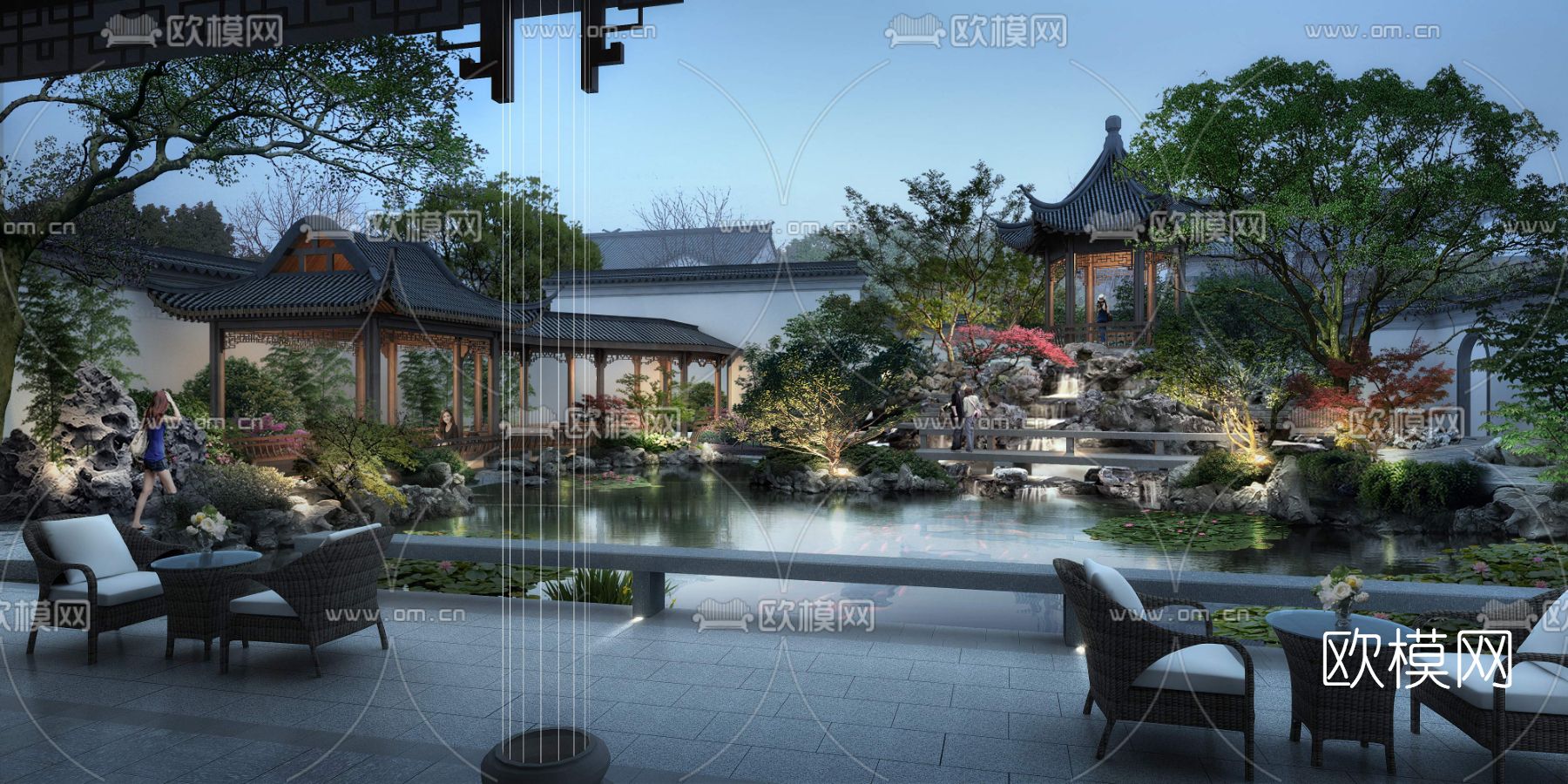 中式园林景观PSD下载