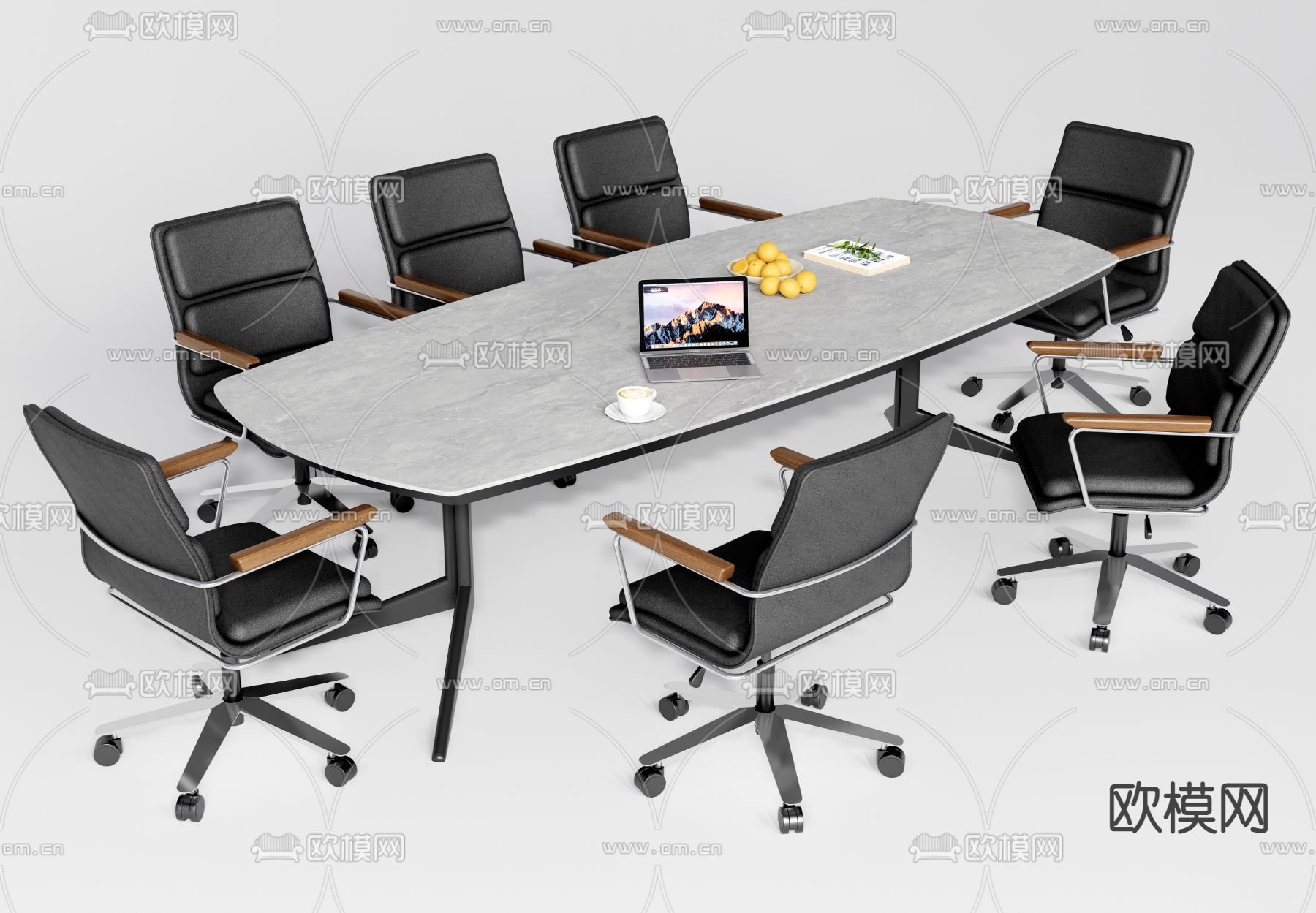 现代会议桌椅3d模型下载_ID12040381_3dmax免费模型-欧模网