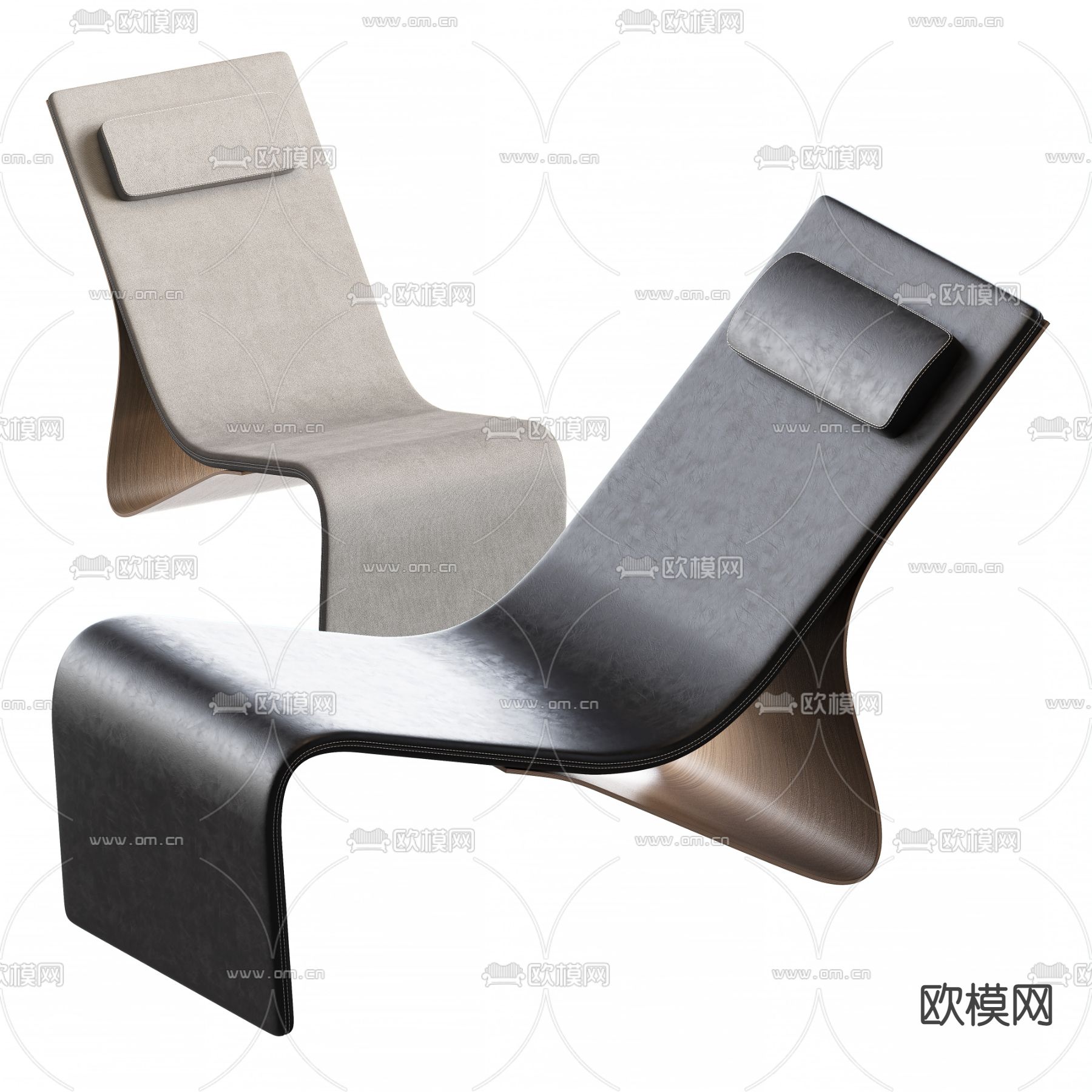 侘寂躺椅su模型