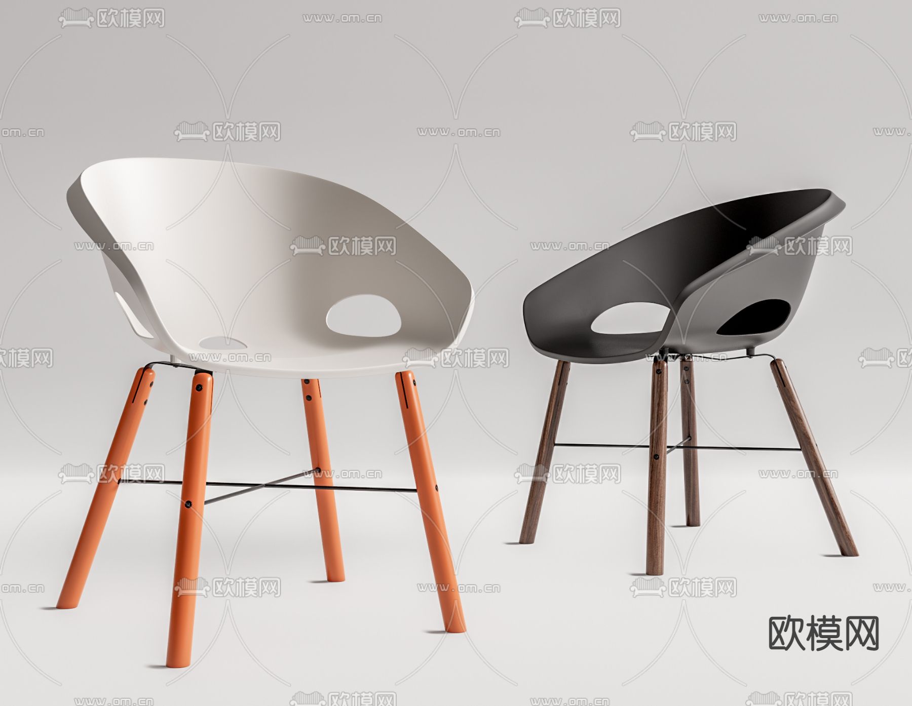 现代单椅餐椅su模型