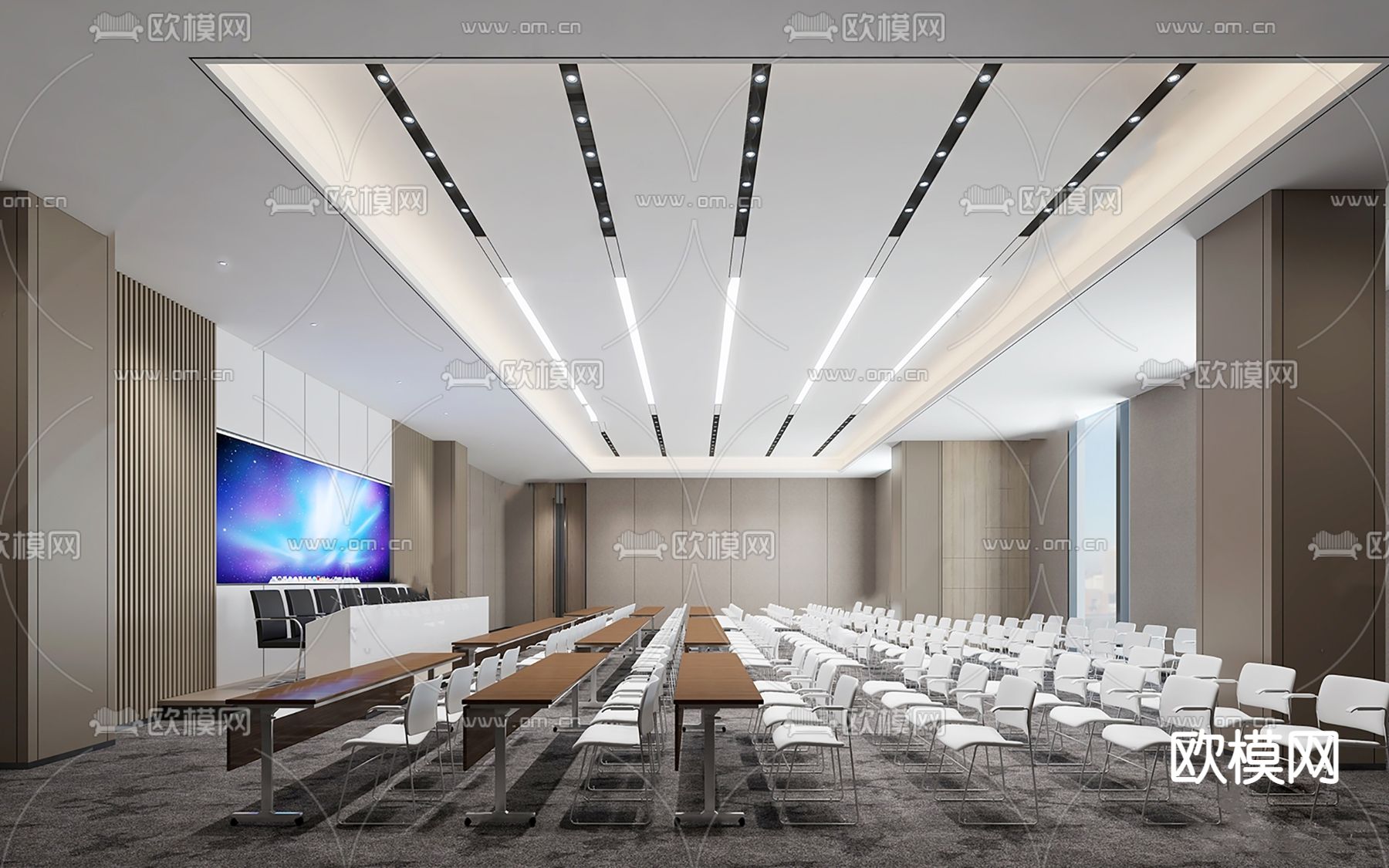 现代培训室大会议室su模型下载_ID12041425_sketchup模型下载-欧模网