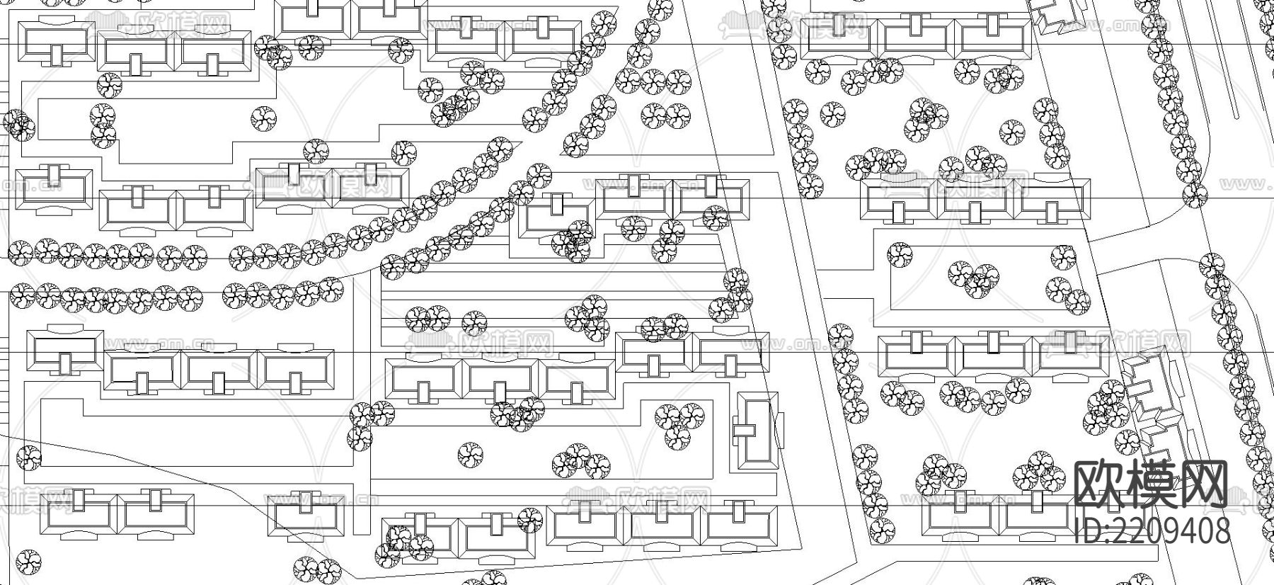 龙翔小区平面图CAD施工图下载（渲染图2）