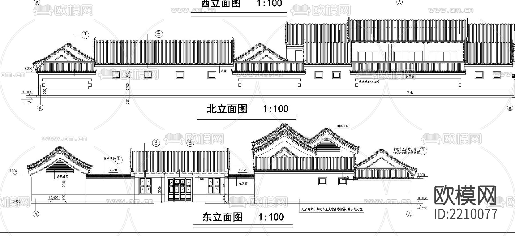古建CAD立剖面图下载（渲染图4）