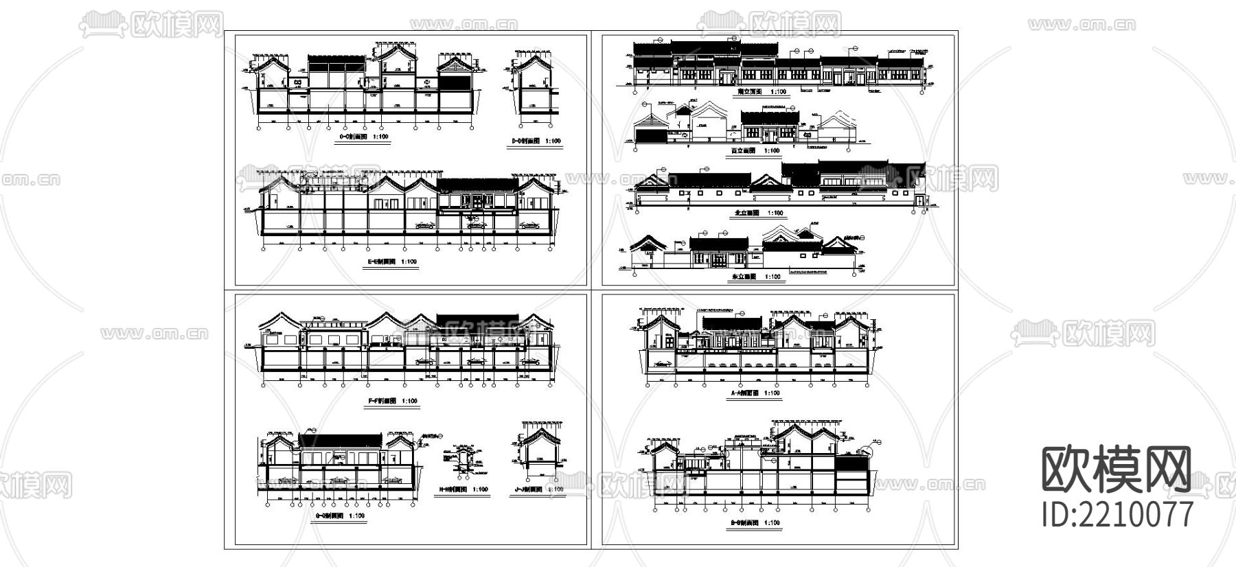 古建CAD立剖面图下载（渲染图5）