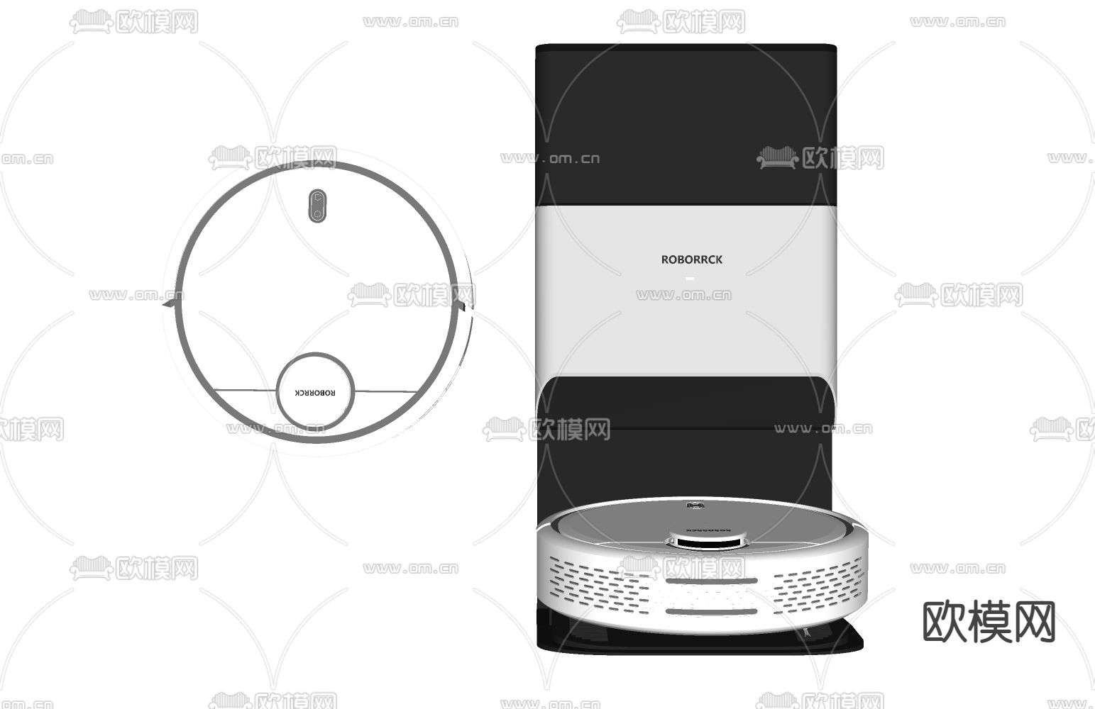 扫地机器人吸尘器su模型下载（渲染图2）