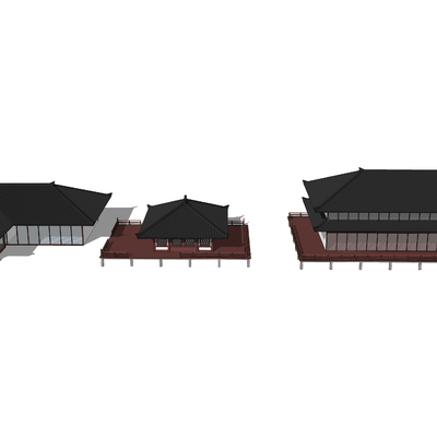  中式宫殿古建su模型 