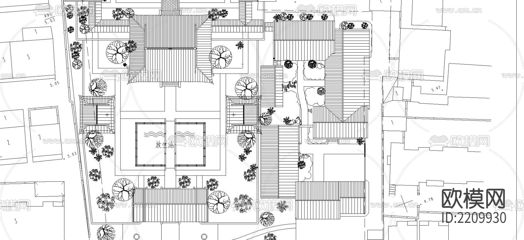 安昌寺设计CAD方案图下载（渲染图1）